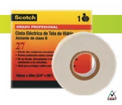 CINTA SCOTCH 27 LE-0000-0118-6 1/2 12mmX20m TELA VIDRIO BLANCO 3M